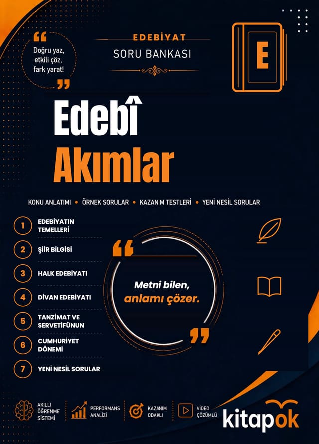 Edebî Akımlar — 20 Soru soru bankası kapağı