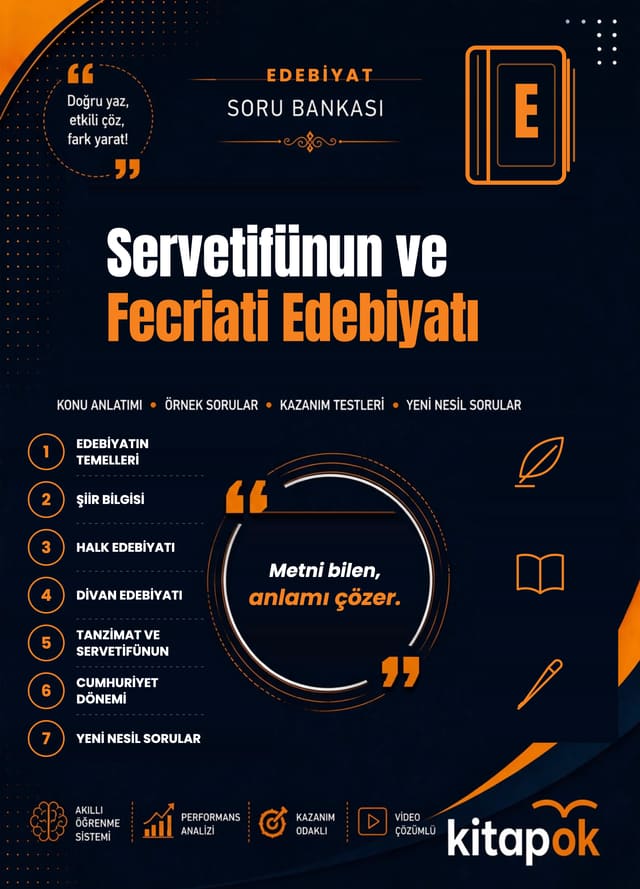 Servetifünun ve Fecriati Edebiyatı — 20 Soru soru bankası kapağı
