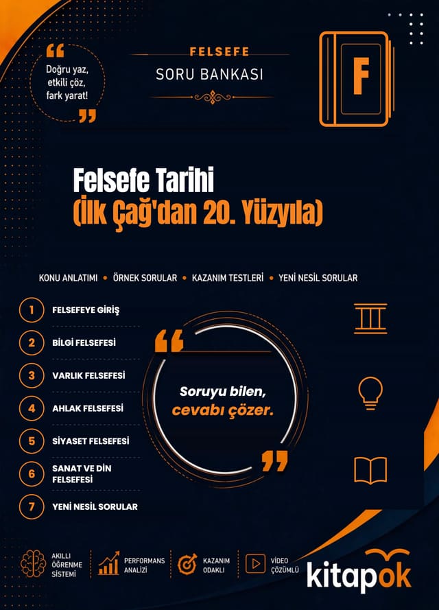Felsefe Tarihi (İlk Çağ'dan 20. Yüzyıla) — 20 Soru soru bankası kapağı