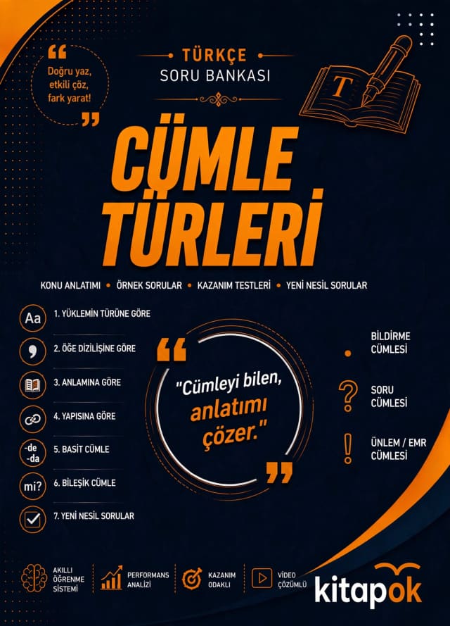 Cümle Türleri — 20 Soru soru bankası kapağı
