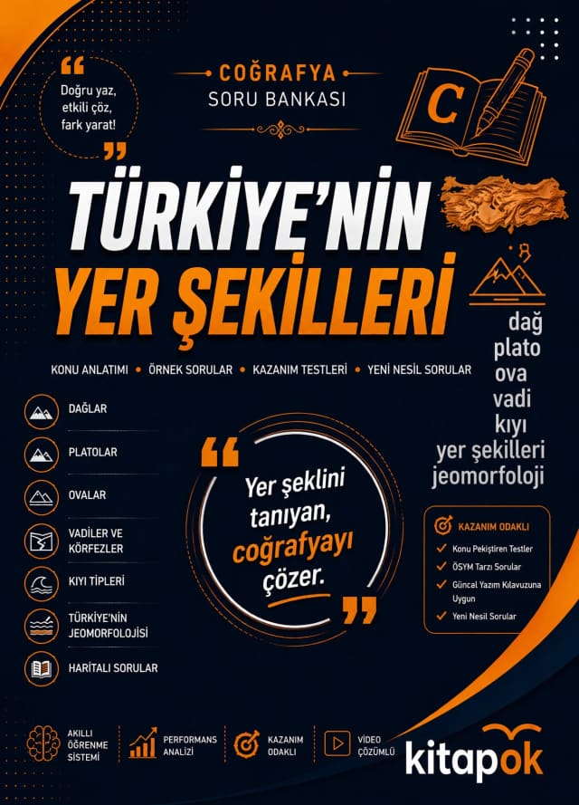 Türkiye'nin Yer Şekilleri — 20 Soru soru bankası kapağı