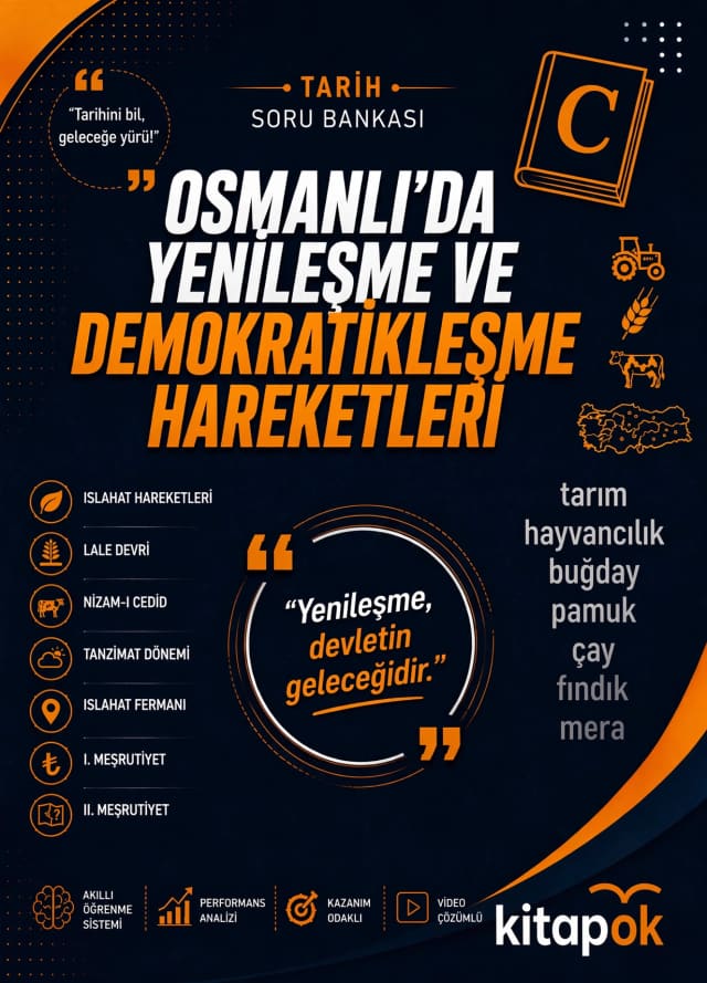 Osmanlı'da Yenileşme ve Demokratikleşme Hareketleri — 20 Soru soru bankası kapağı