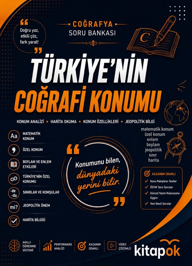 Türkiye'nin Coğrafi Konumu — 20 Soru soru bankası kapağı