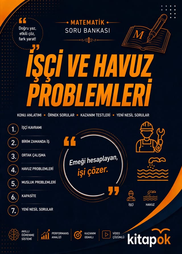 İşçi ve Havuz Problemleri — 20 Soru soru bankası kapağı