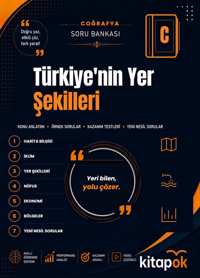 Türkiye'nin Yer Şekilleri — 20 Soru soru bankası kapağı