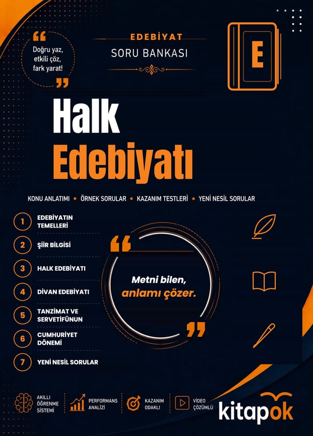 Halk Edebiyatı — 19 Soru soru bankası kapağı