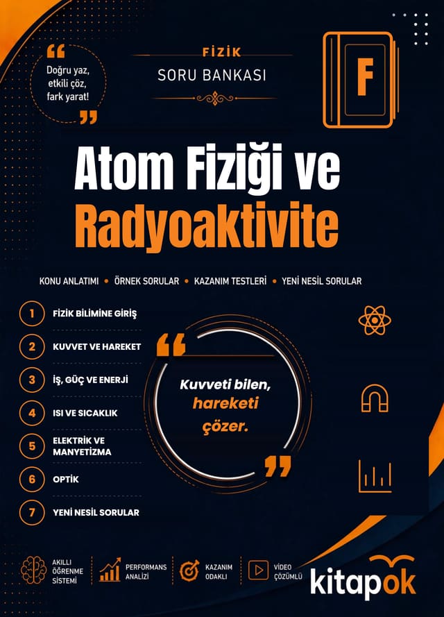 Atom Fiziği ve Radyoaktivite — 20 Soru soru bankası kapağı