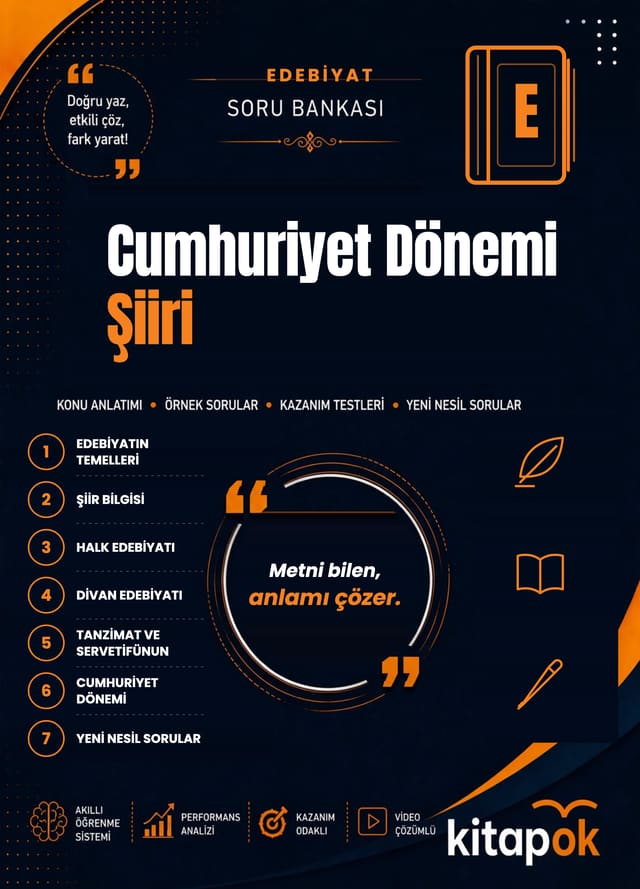 Cumhuriyet Dönemi Şiiri — 18 Soru soru bankası kapağı