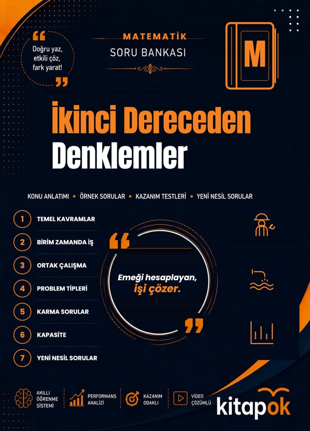 İkinci Dereceden Denklemler — 18 Soru soru bankası kapağı