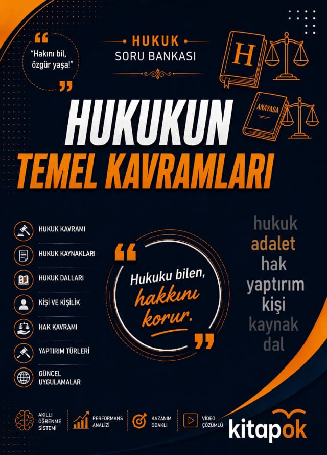 Hukukun Temel Kavramları — 16 Soru soru bankası kapağı