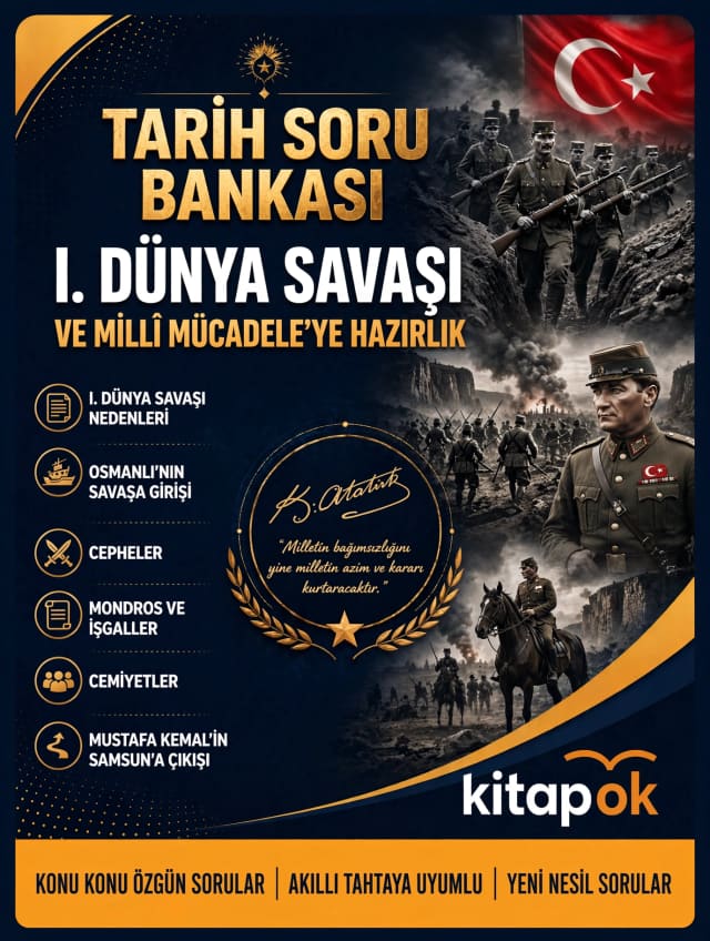 I. Dünya Savaşı ve Millî Mücadele'ye Hazırlık — 20 Soru soru bankası kapağı