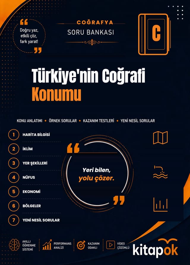 Türkiye'nin Coğrafi Konumu — 20 Soru soru bankası kapağı
