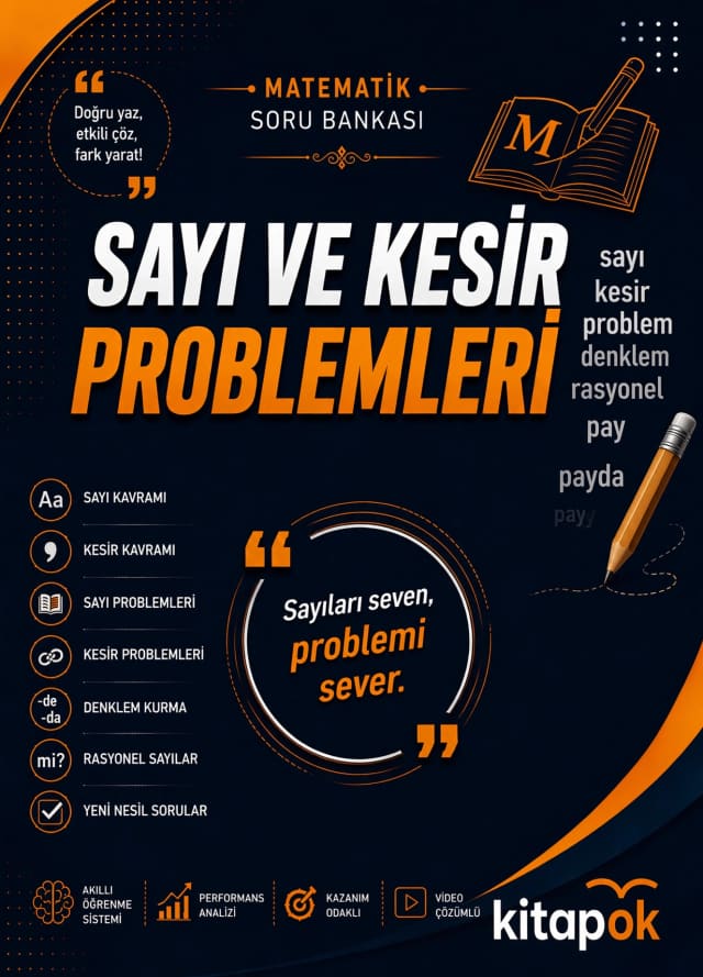 Sayı ve Kesir Problemleri — 20 Soru soru bankası kapağı